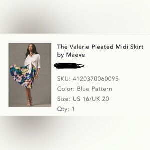 Maeve Blue and Yellow Pleated Skirt